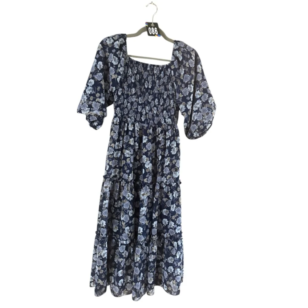 Women's MIKAROSE Navy Floral Midi Dress M - Picture 8 of 8